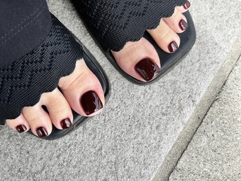 アース ネイルアンドアイラッシュ 甲府昭和店(HAIR & MAKE EARTH Nail&Eyelash)/大人ボルドー　8000円