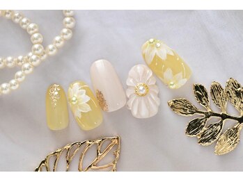 ネイルサロンアンドスクール ミュー(Nail Salon & school mieux)/ぷっくりフラワーネイル☆