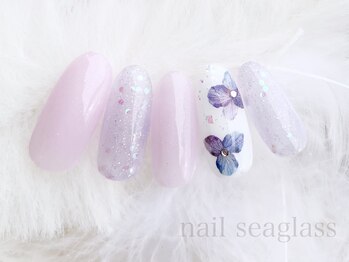 あじさいモチーフネイル