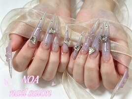 ロングネイル　夏ネイル