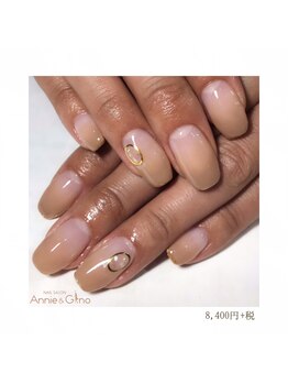 ネイルサロン アニーアンドジーノ(NAIL SALON Annie&Gino)/ラメラインでさり気な綺麗!