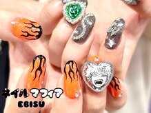ネイルマフィア 恵比寿(NAIL MAFIA)/ハートフレーム×キャラネイル
