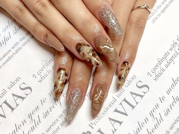 プロフェッショナル ネイルサロン ラヴィアス(LAVIAS)/スカルプ☆ワンカラ-＋アート4本