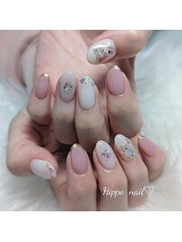 押し花で春ネイル♪