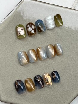 チェスナッツ 銀座(CHESTNUTS Nail&Eyelash)の写真/【キャンペーンデザイン¥11000】ニュアンスデザイン/カラー/パーツが豊富♪毎月変わるキャンペーンネイル◎