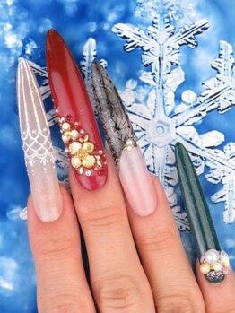 カラーズ 浜松店(colors)/Xmasネイルを大人アレンジ♪