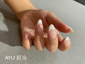 白フレンチ シルバーラメ