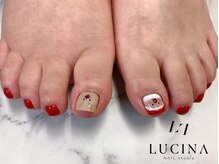 ネイルスタジオ ルキナ(LUCINA)/H-628クリスマスフットネイル