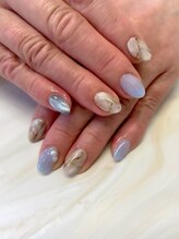 クリアー(clear)/天然石、ブルー、ミラーネイル