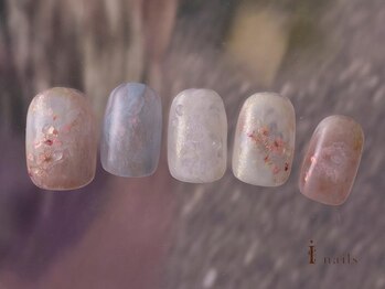 アイネイルズ 吉祥寺店(I nails)/押し花パステル桜ネイル