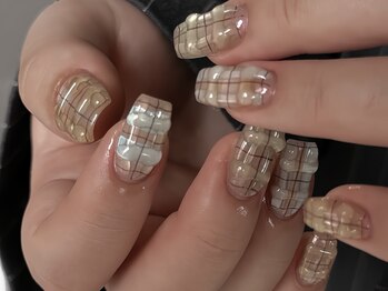 タロ(talo)/大阪/中津》チェックネイル