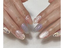 ワナネイルデザイン(wanna nail design)の雰囲気（定額DESIGN C♪シアー感のあるキラキラうるうるデザイン。）