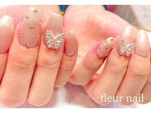 フラワーネイル 古河店(Fleur nail)/シンプルワンカラーとデカパーツ