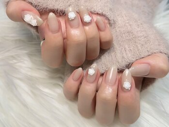 ヒールネイル(heal nail)/greige×薔薇.