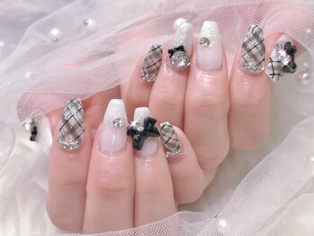 プティネイル 池袋(Puty Nail)/チェック×ラメグラネイル