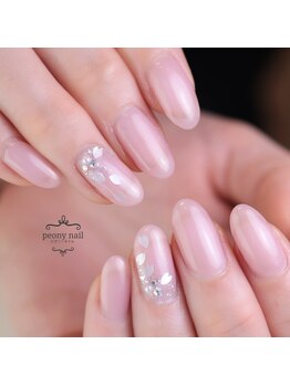 ピオニーネイル(peony nail)/シンプル桜ホログラム