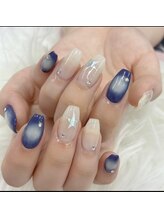 デュリブリンクネイル 高田馬場(Duli blink nails)/星とネイビーの大人可愛いネイル