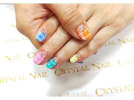 パステルチェックネイル