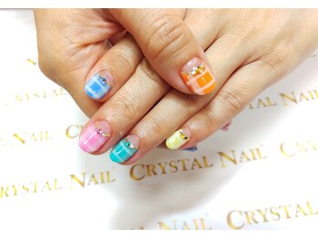 クリスタルネイル パークプレイス店/パステルチェックネイル