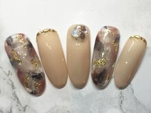 ラリュールネイル(L'Allure nail)/べっ甲ネイル￥8200