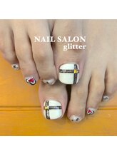 ネイルサロン グリッター(NAIL SALON glitter)/バレンタインフットネイル