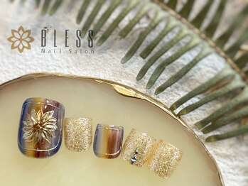 ネイルアンドアイラッシュ ブレス エスパル山形本店(BLESS)/夏のお花の代表☆ひまわりネイル