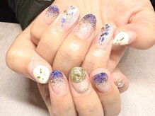 パープルの爪屋/お月見ネイル