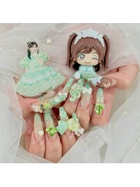 板倉可奈ちゃんメンカラ3Dネイル