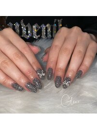 黒フラッシュネイル