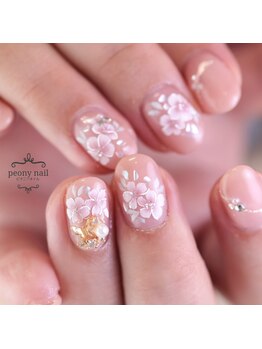 ピオニーネイル(peony nail)/春風に舞う淡桜