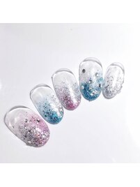 ラメグラデーションネイル