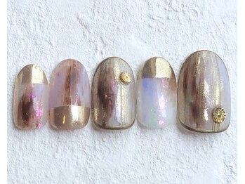 ネイルビート(NAIL BEAT)/アシメ　タイダイ メタリック