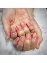 モアブルー(more blue)/桃ネイル