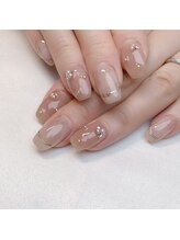 ピオニーネイル(peony nail)/立体パール　ニュアンス