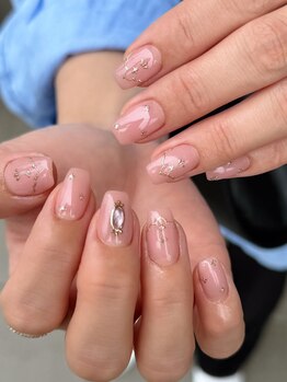 ネイルズキュー(NAILS CUE)/秋ネイル/モーヴピンク