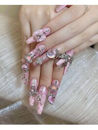 リボンのファンタジーネイル