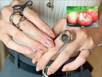 ヌル ネイル 堀江(NURU NAIL HORIE)/りんごのスイーツ！ニュアンス☆
