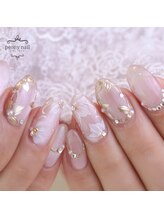 ピオニーネイル(peony nail)/ブライダル　ミラーフラワー
