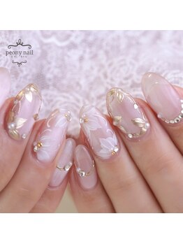 ピオニーネイル(peony nail)/ブライダル　ミラーフラワー