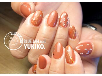 ブルージャムネイル(BLUE.JAM.nail)/秋カラーにストーンで華やか☆