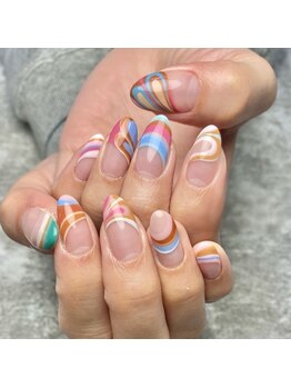 ウォーターマーブルネイル