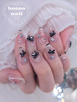 ブーネイル(boooo nail)/チークリボンネイル♪
