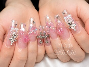 ネイルマフィア 新宿(NAIL MAFIA)/透明/チーク/長さだしネイル