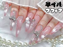 ネイルマフィア 池袋店(NAIL MAFIA)/キラキラロングワンホンネイル