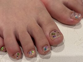 キラキラフットネイル