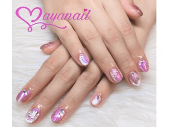 ベージュホロフレークネイル^_^