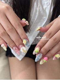 ドット　薔薇バラ　イチゴ苺