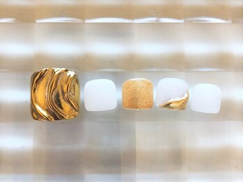 ネイルサロン あかねいろ/春夏 ニュアンス ミラーフット