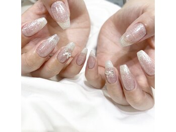 モルネイル(MORU nail)/クリア×ホワイトラメ.