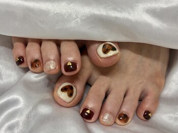 ネイルリブラ(Nail Libra)/ハートべっ甲ネイル